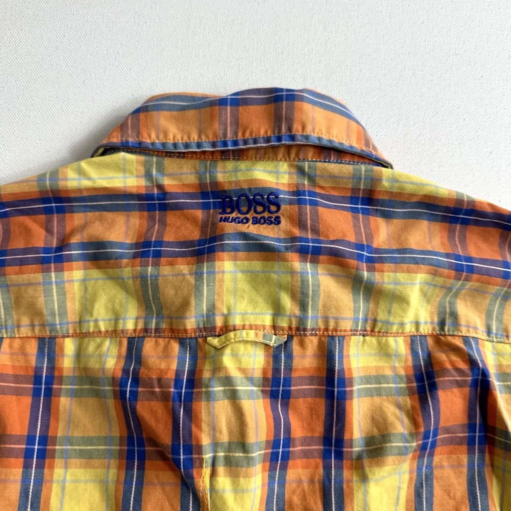 Hugo Boss HUGO BOSS Green Label Button-Up Short Sleeve Plaid Shirt Cotton Size Small Multicolor Men Regular Shirt Size US S / EU 44-46 / 1 - 4 Thumbnail