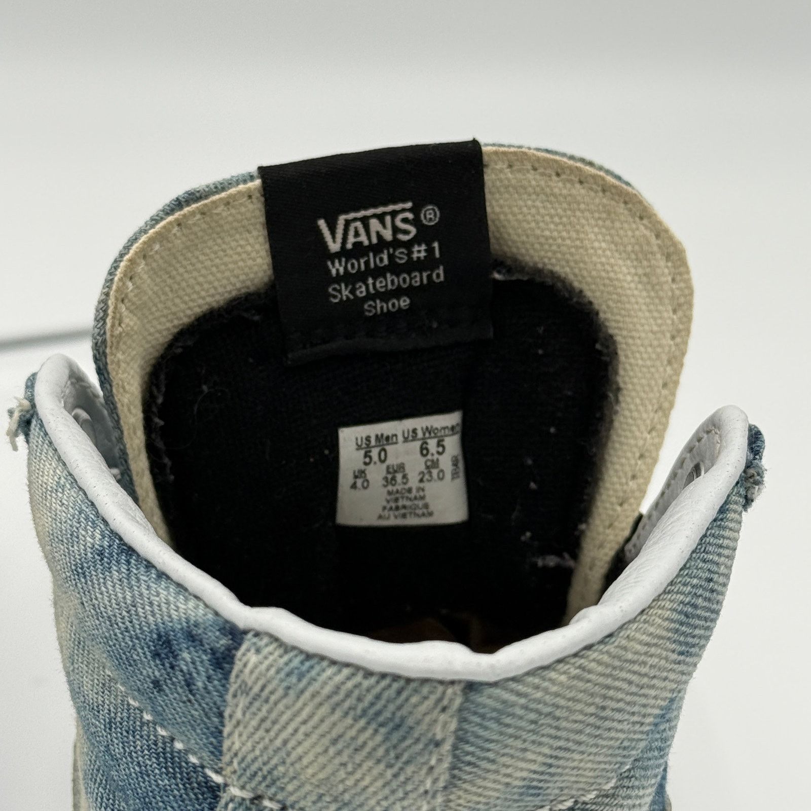 Vans ans Sk8-Hi Acid Wash Denim High Top Sneakers Size 6.5 Size US 6.5 / IT 36.5 - 3 Thumbnail
