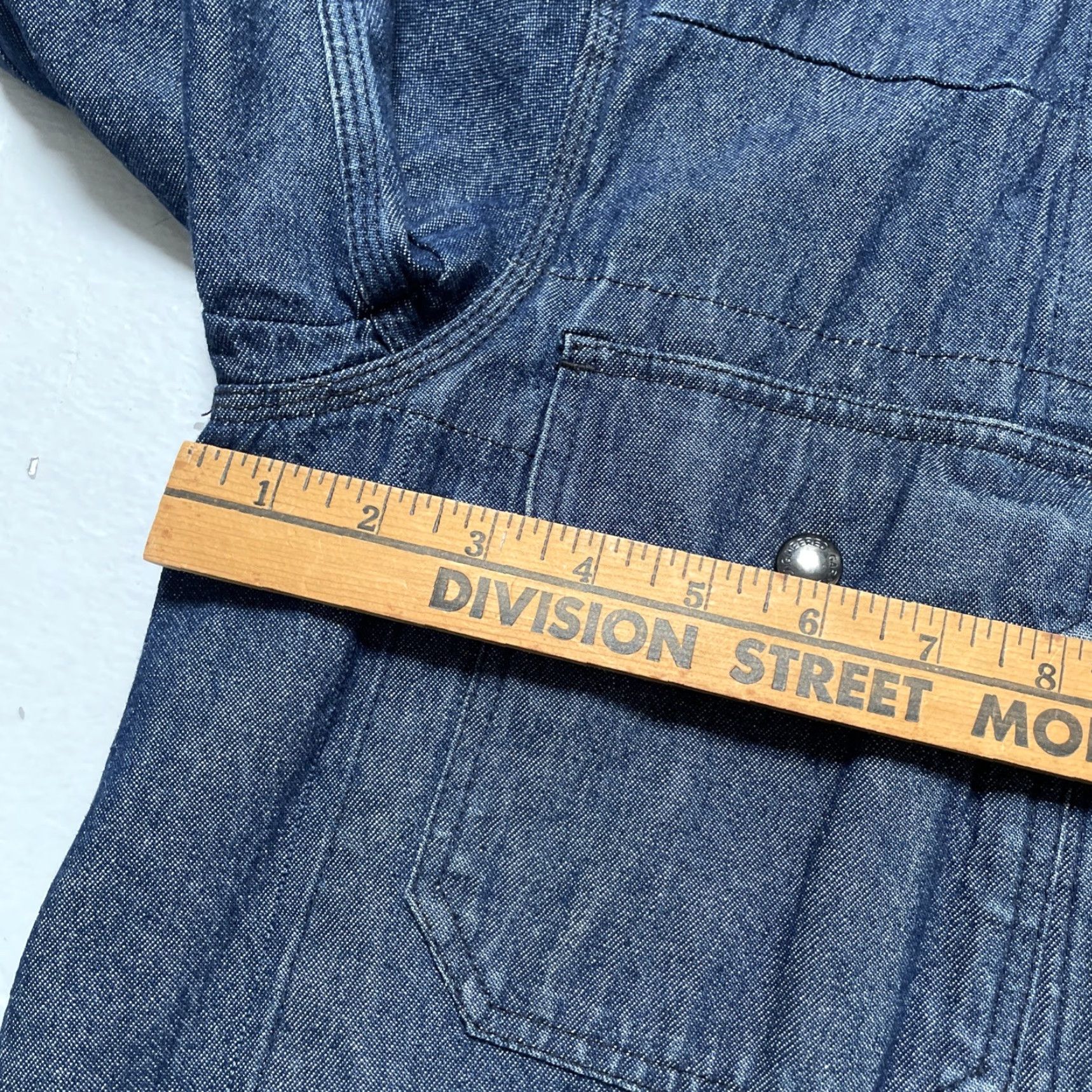 Engineered Garments Engineered Garments Denim Patchwork Chore Work Jacket USA XS-M Men Jacket XS Blue Vintage Workwear Denim Size US XS / EU 42 / 0 - 2 Thumbnail