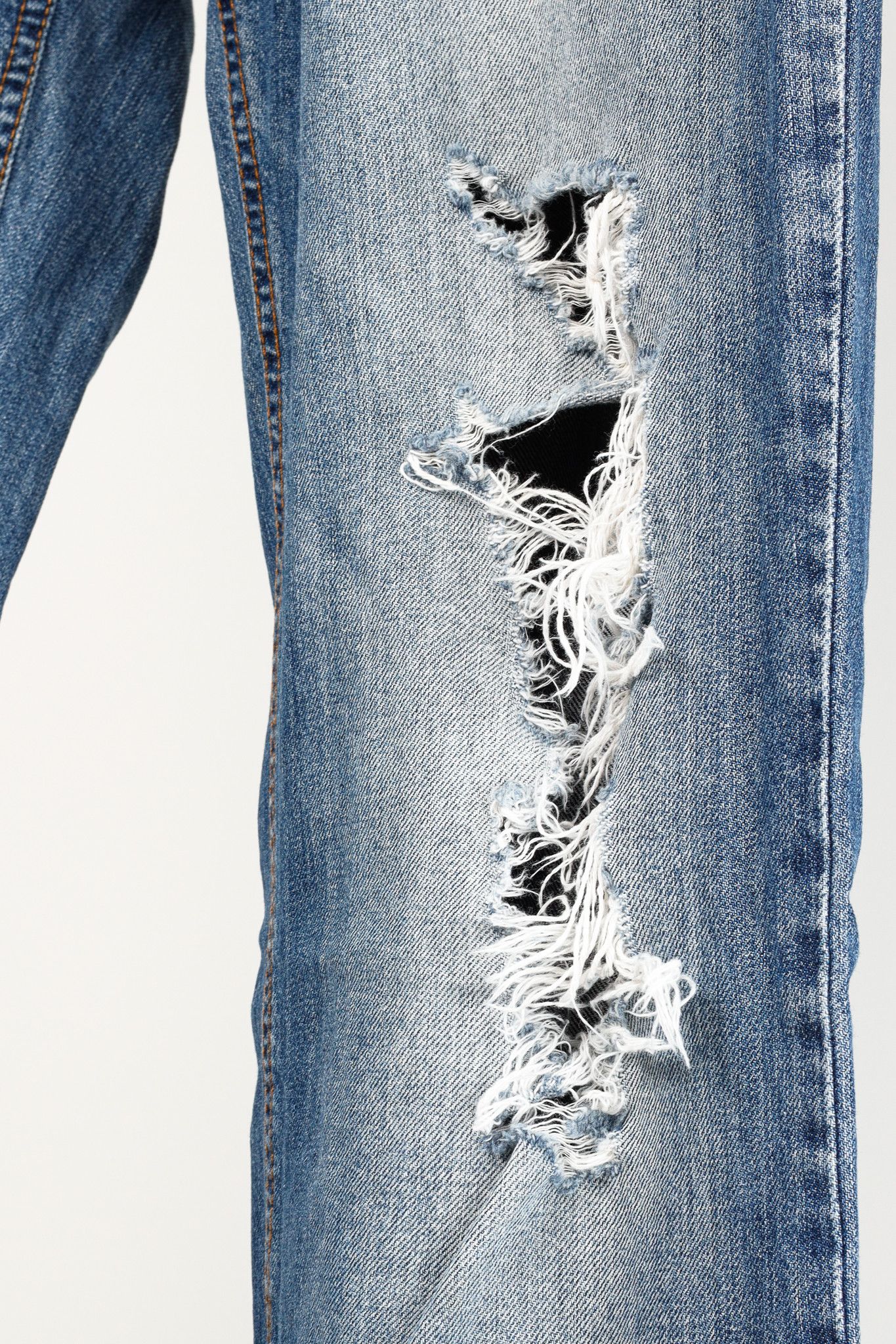 Dolce & Gabbana Dolce & Gabbana Medium-Wash Distressed Straight-Leg Jeans Size US 34 / EU 50 - 6 Thumbnail