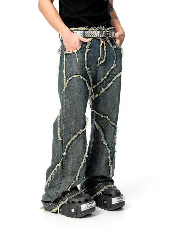 VIBE Retro mud-dyed raw edge washed distressed jeans Size US 34 / EU 50 - 5 Thumbnail