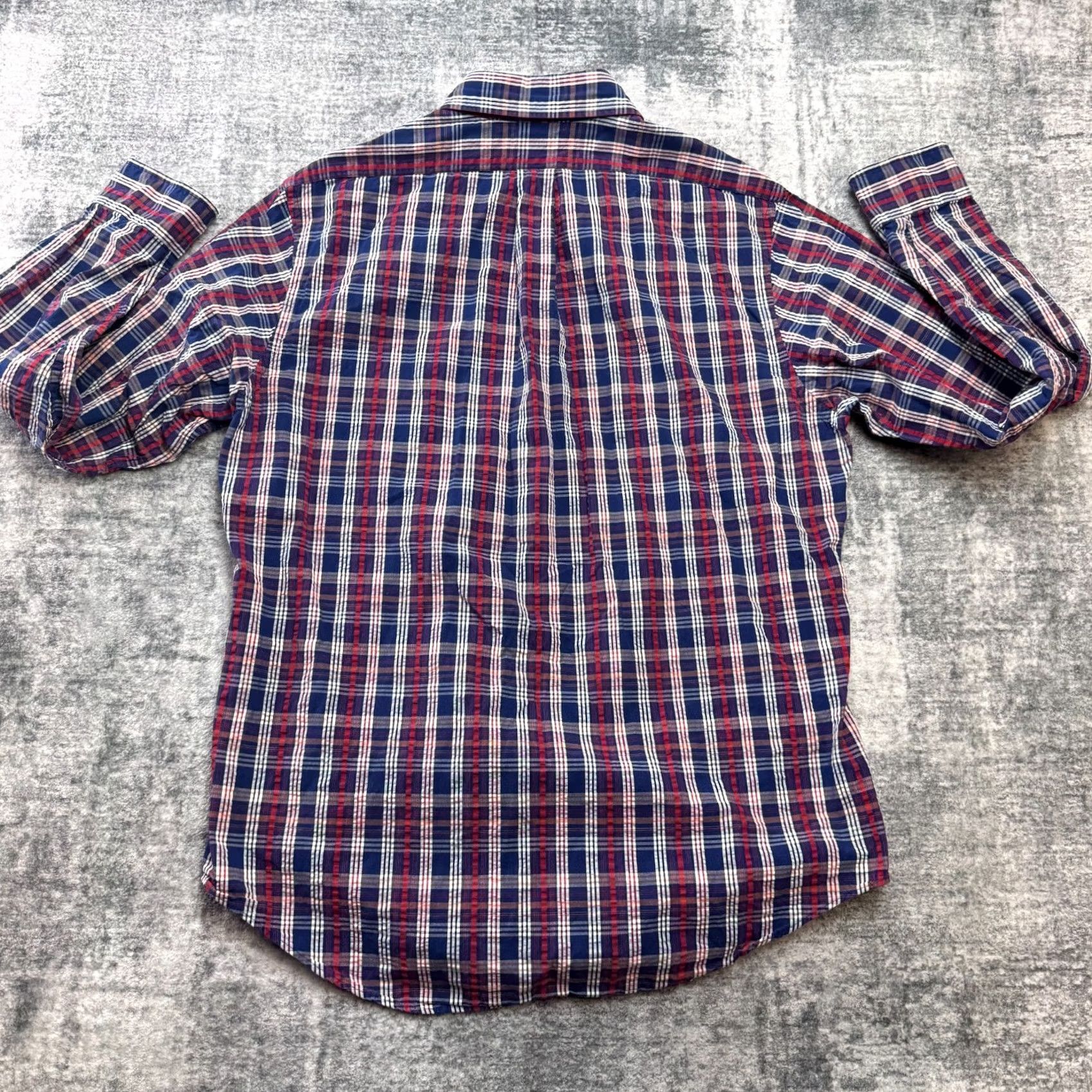 Brooks Brothers Brooks Brothers Shirt Mens Large Red Blue Plaid Seersucker Slim Fit Preppy Derby Cotton Button-Up Collared Long Sleeve Size US L / EU 52-54 / 3 - 5 Thumbnail