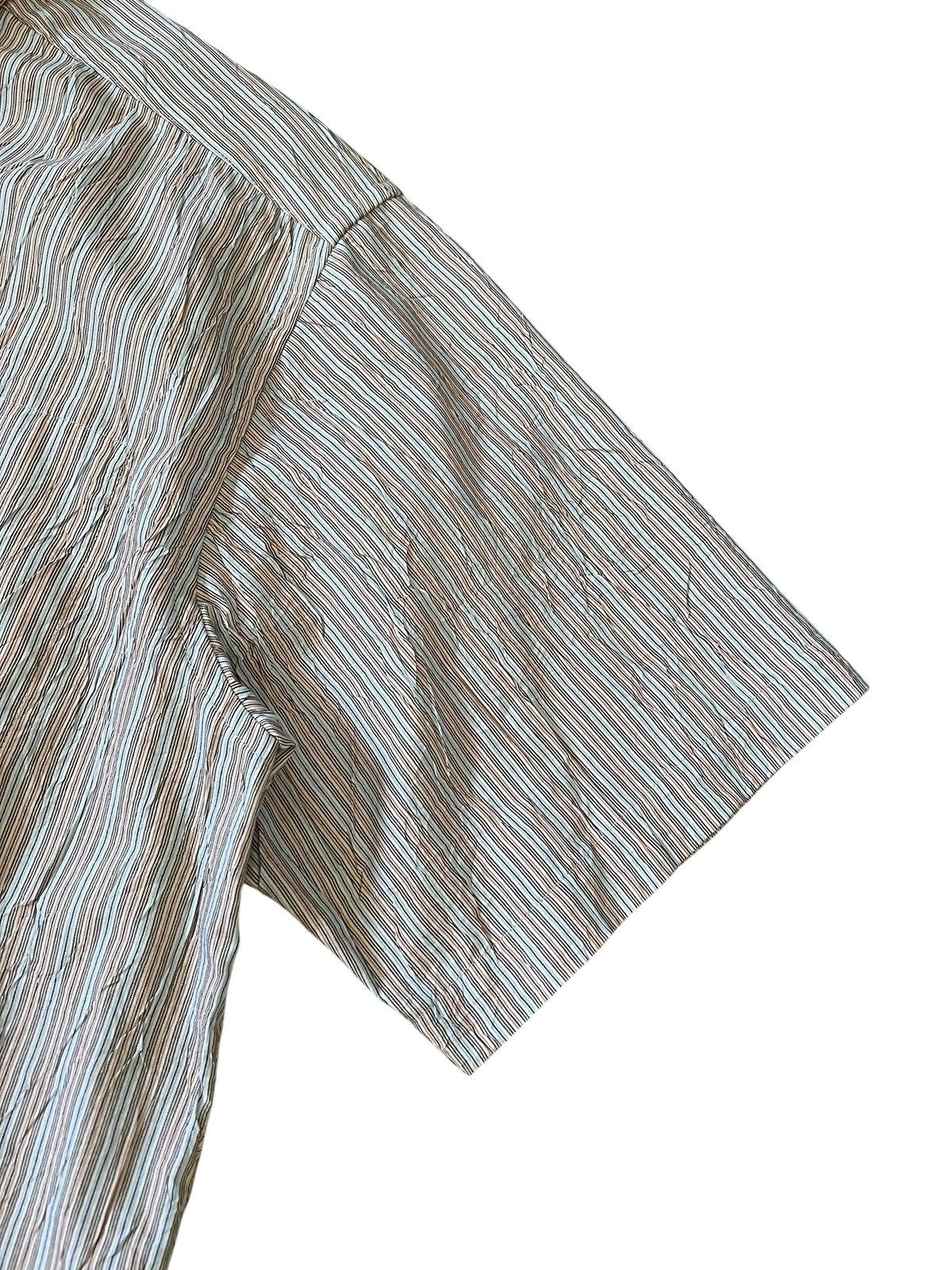 Issey Miyake Issey Miyake Main Line Wrinkle Processed Stripe Button Shirt Size US XL / EU 56 / 4 - 5 Thumbnail