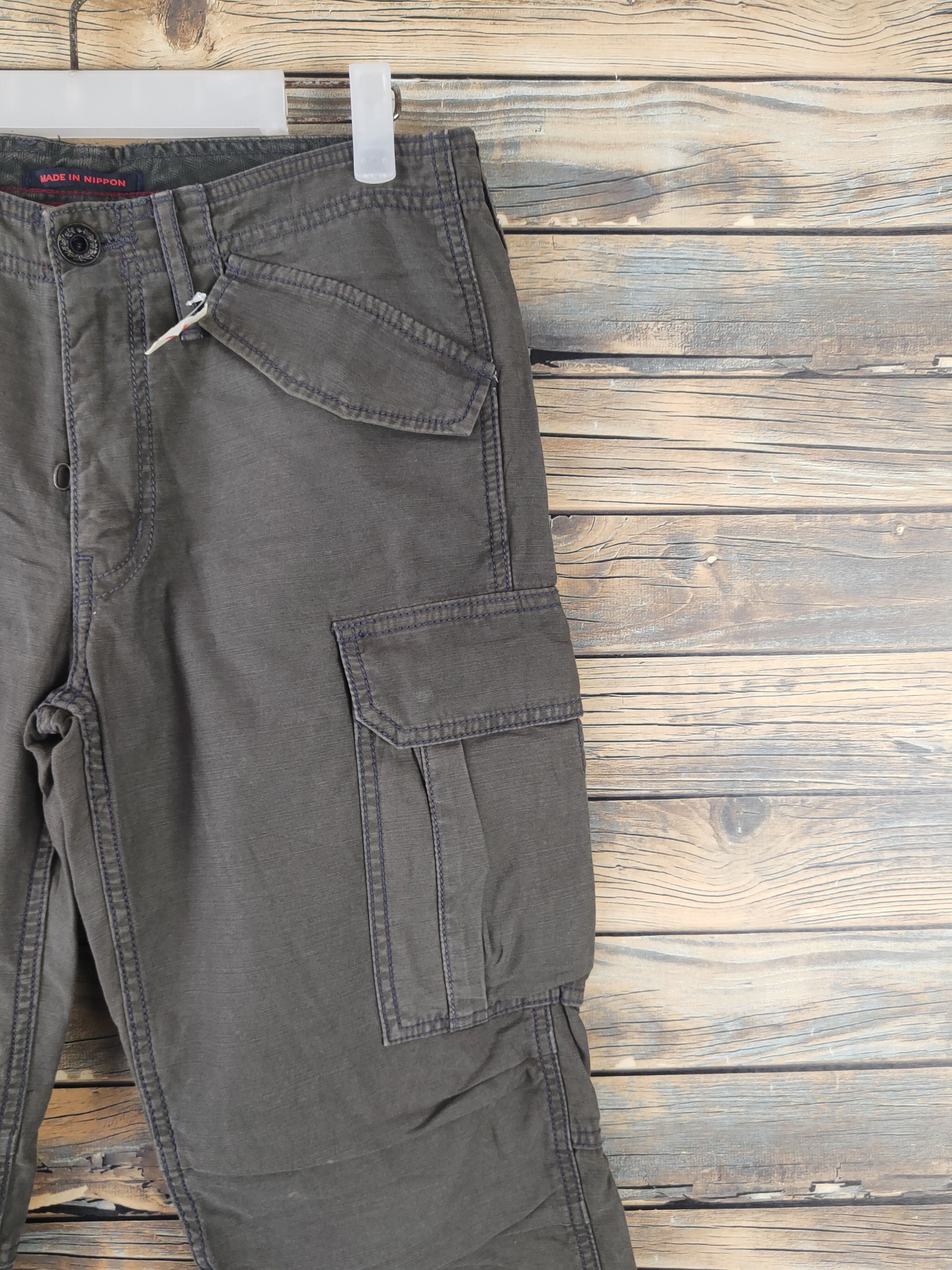 Surplus Research DL Surplus-Blue Way Olive Multipocket Cargo Pants #452 Size US 29 - 5 Thumbnail
