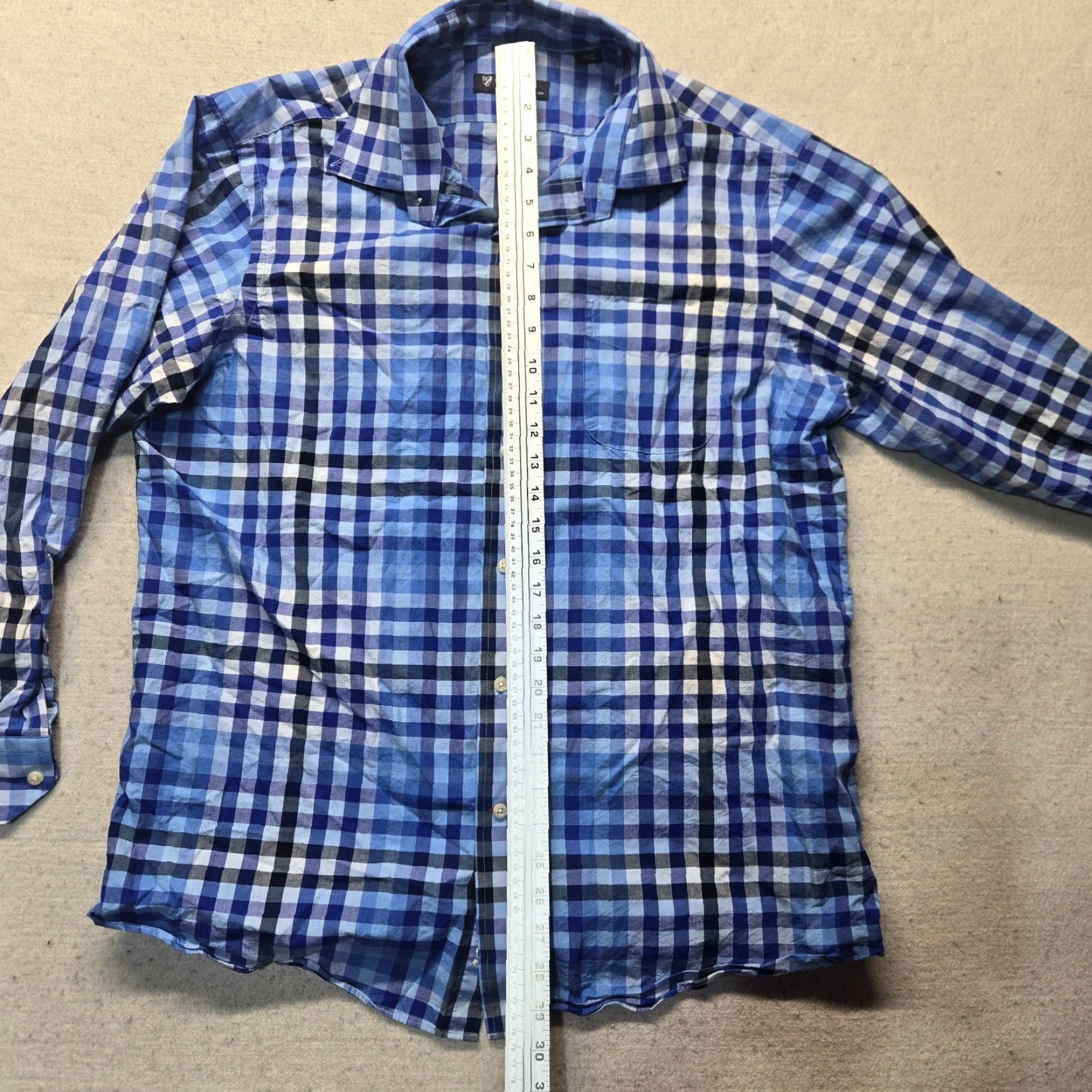 Cremieux Daniel Cremieux Shirt Button-Up Check Long Sleeve Blue Adult Large Mens Size US L / EU 52-54 / 3 - 6 Thumbnail