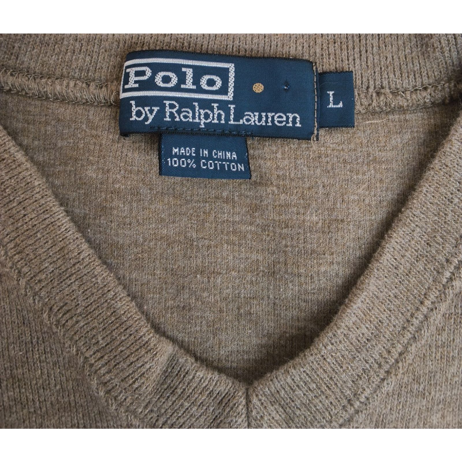 Polo Ralph Lauren Polo Ralph Lauren V-neck Sweater Men's L Brown 100% Cotton Size US L / EU 52-54 / 3 - 6 Thumbnail