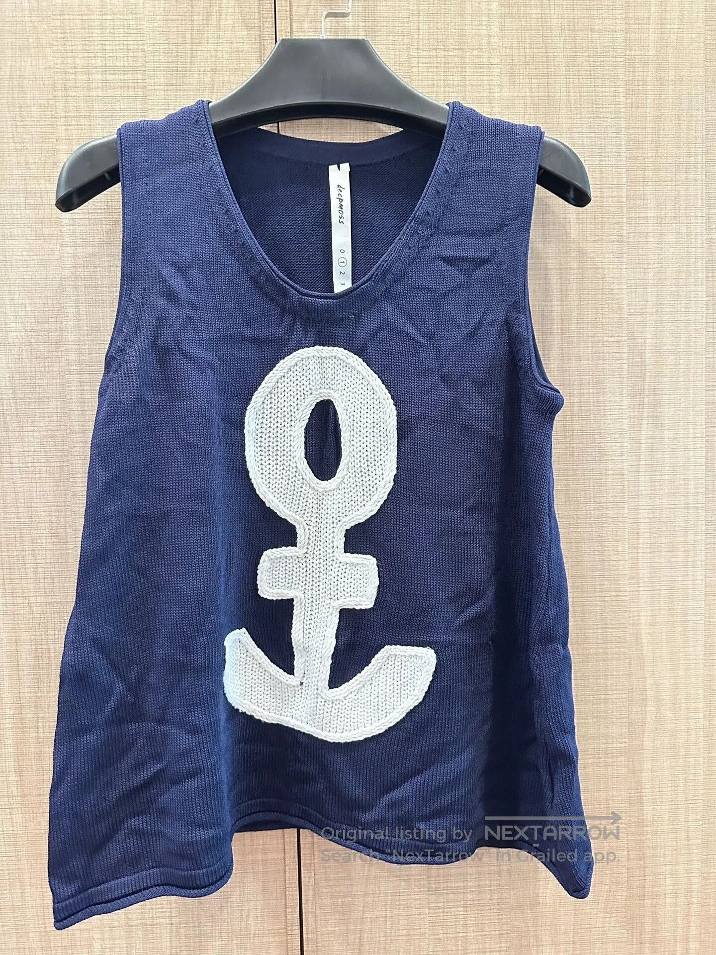 Japanese Brand Deepmoss Navy Knit Vest Size One. Size S / US 4 / IT 40 - 2 Thumbnail
