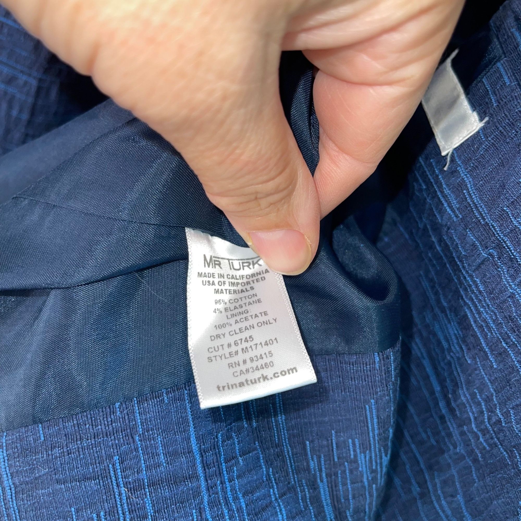Mr Turk Mr Turk Mens Blazer Size 44 Blue Single Breasted Size 44S - 5 Thumbnail