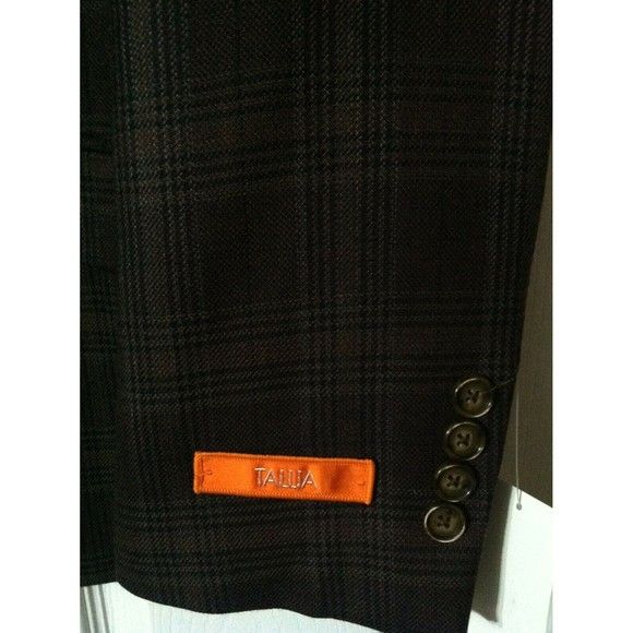 Tallia 350.00 TALLIA MEN'S NEW 100%WOOL SPORT COAT BLAZER SIZE:42R Size 42R - 3 Thumbnail