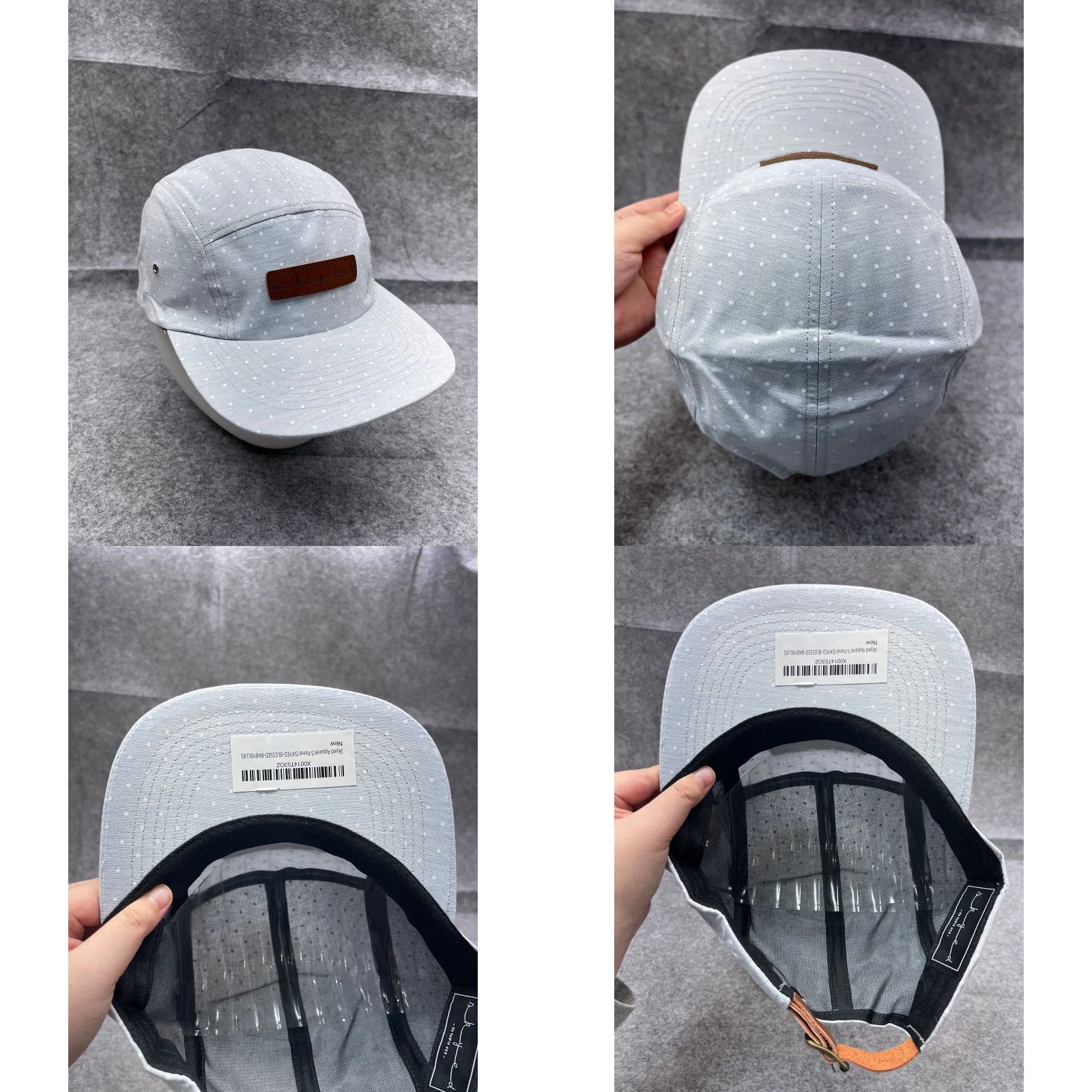 Vintage Skyed Apparel Hat Cap Strap Back Adult One Size Blue Polka Dot Cotton 5 Panel Hat Accessories Mens Size ONE SIZE - 8 Thumbnail