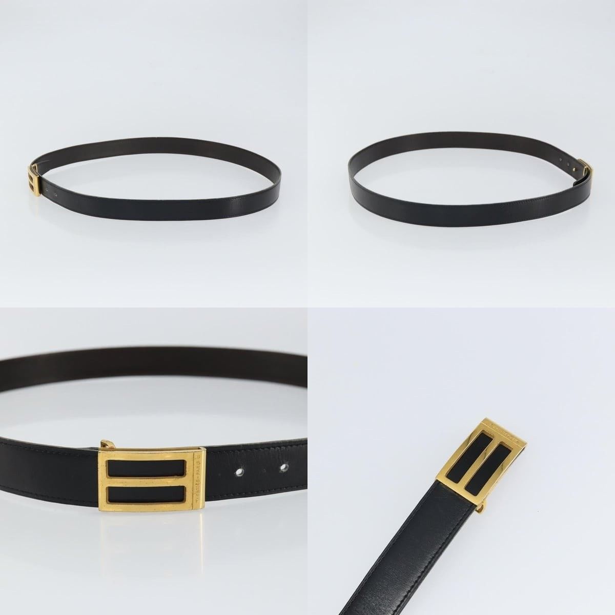 Hermes Hermes 24/32mm Black Gold Leather Belt Size ONE SIZE - 3 Thumbnail