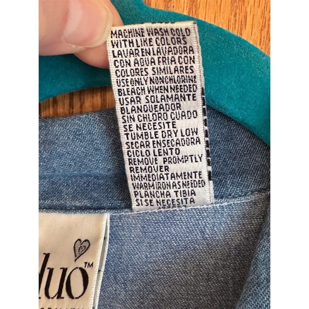 Other Duo Maternity Button Up Shirt Blue Collared Short Sleeve L Size L / US 10 / IT 46 - 4 Thumbnail