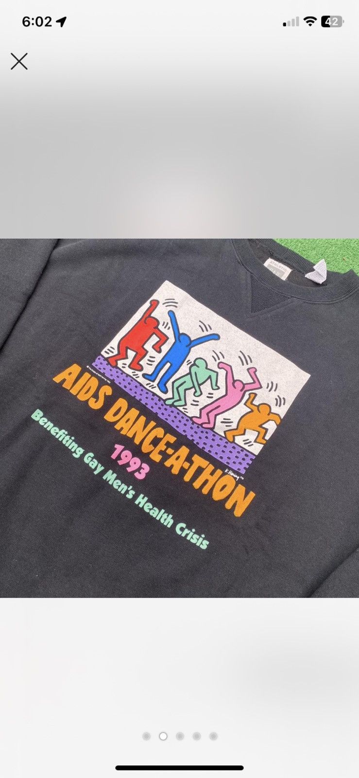 Gap × Keith Haring × Vintage 1993 Keith Haring Aids Dance-A-Thon Crewneck Sweatshirt Size US L / EU 52-54 / 3 - 2 Thumbnail