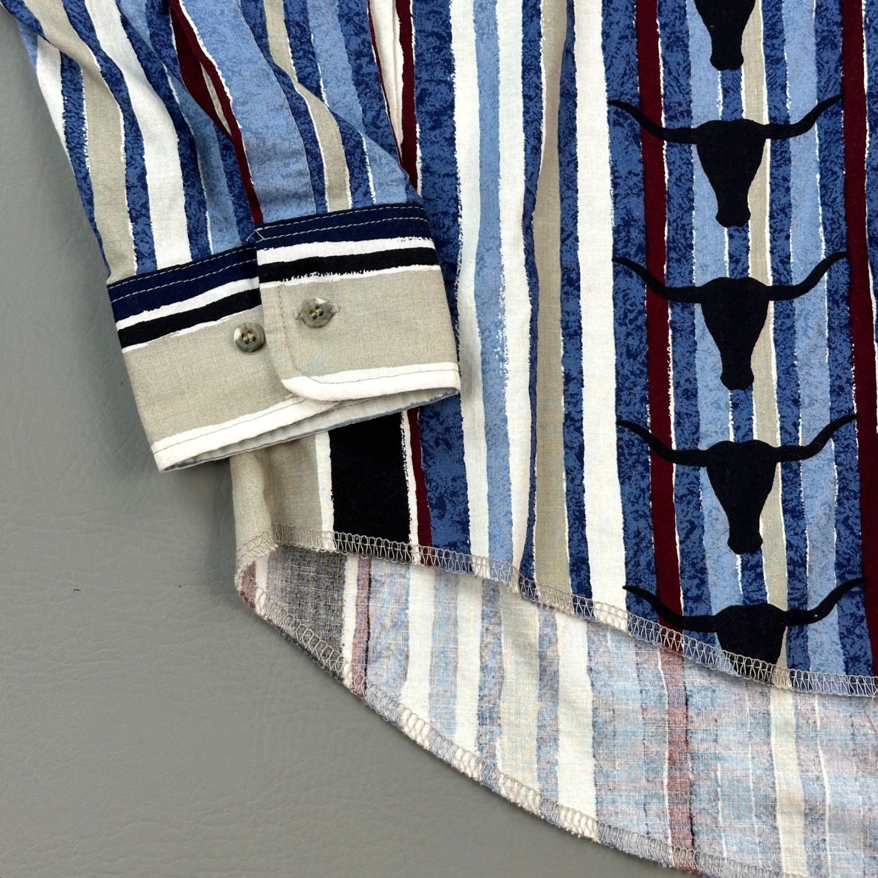 Wrangler VINTAGE Wrangler Western Shirt Mens XL Blue Striped Longhorn Cowboy Rodeo 90s Size US XL / EU 56 / 4 - 3 Thumbnail