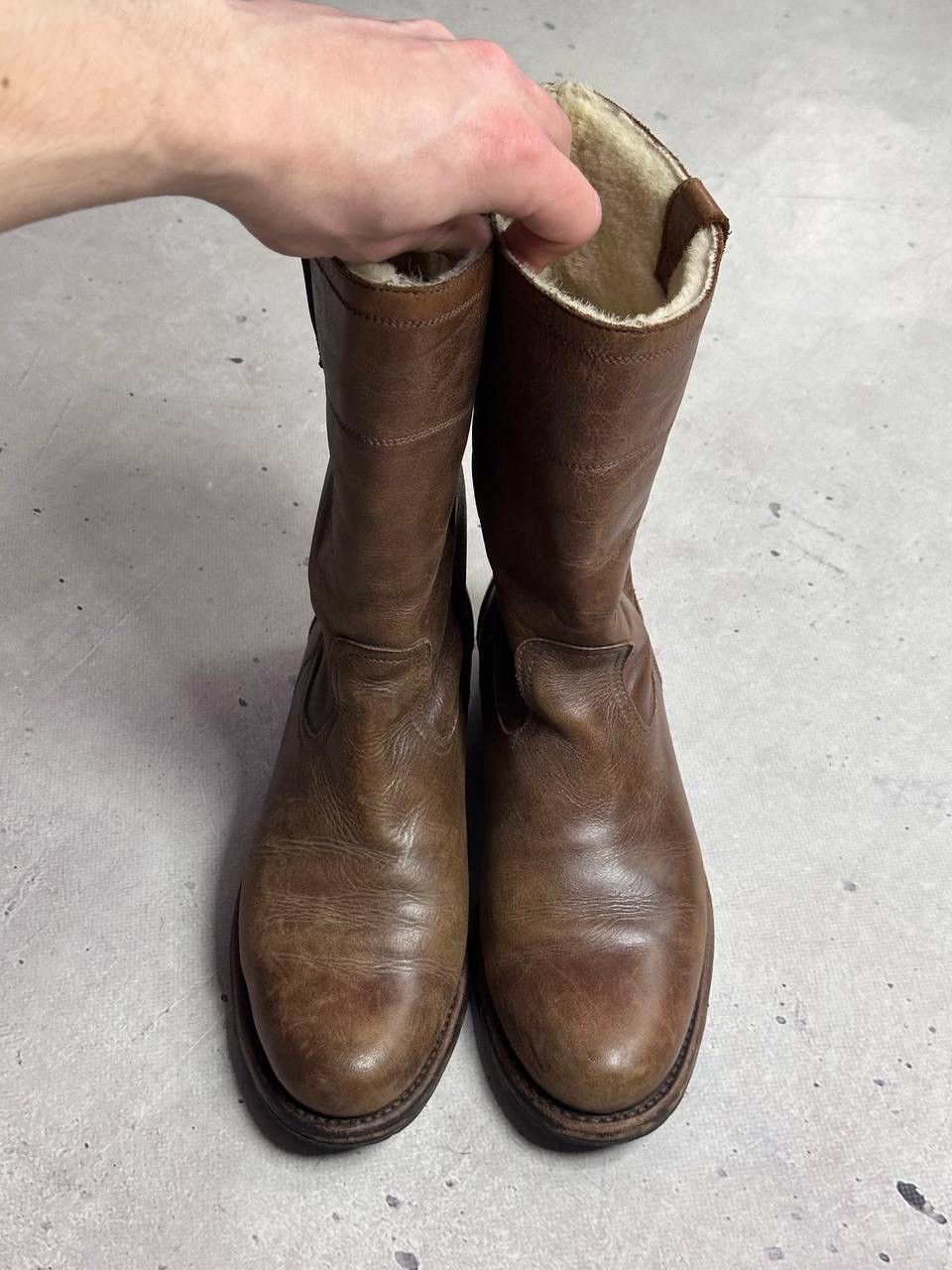 Sendra SENDRA Leather Engineer Boots Shearling Lined Sole Biker Y2K Size US 6.5 / IT 36.5 - 5 Thumbnail