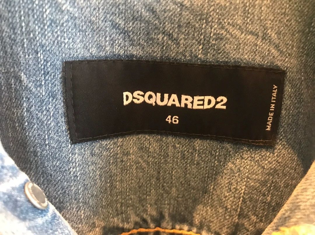 Dsquared2 Dsquared2 Light Blue Distressed Denim Jacket Size US S / EU 44-46 / 1 - 2 Thumbnail