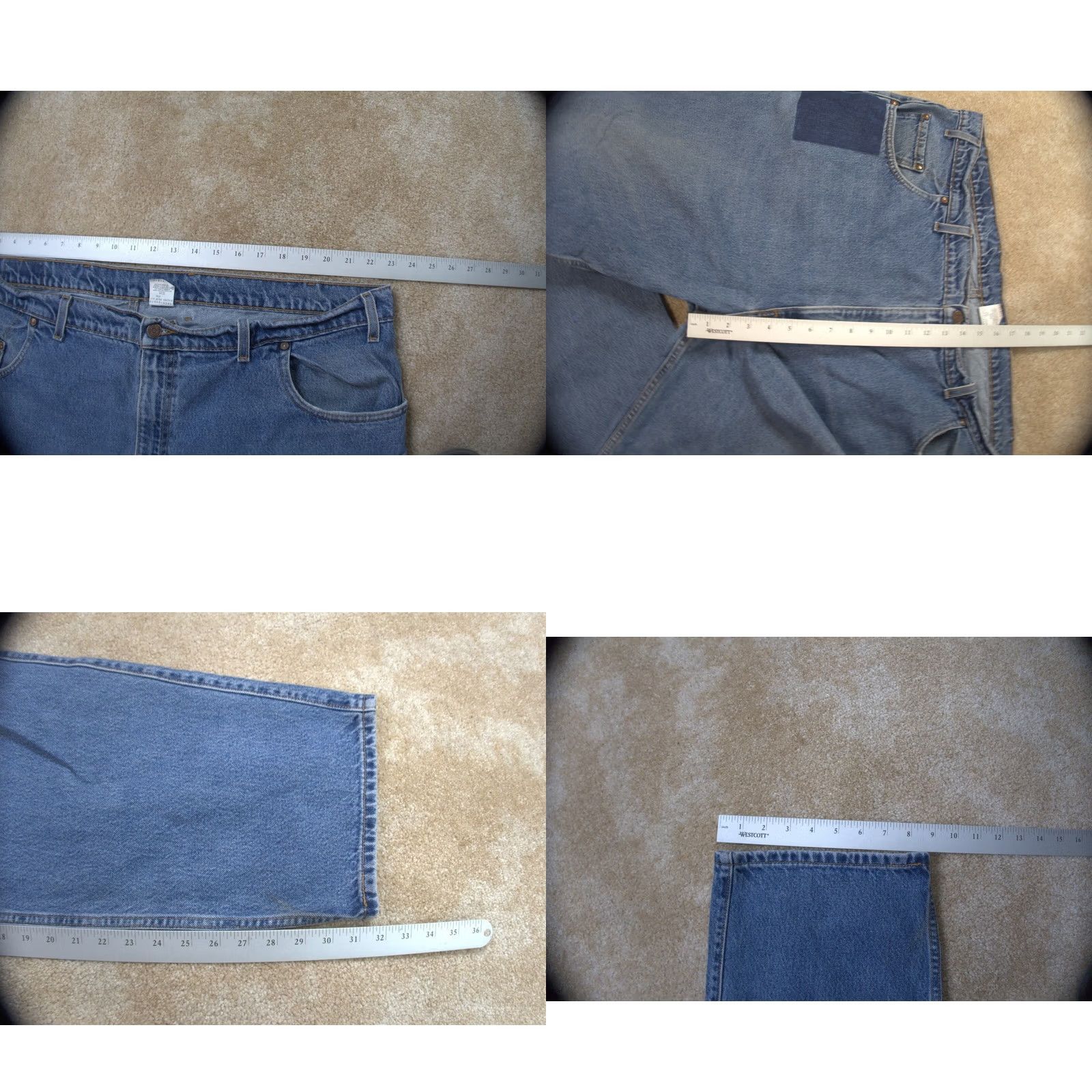 Levi's VINTAGE Levi's 545 Jeans Mens 46x32 Blue Denim Distressed 5-Pocket Baggy Straight Modern Regular 90s Grunge Logo Belt Loops Shirt? Size US 30 / EU 46 - 9 Thumbnail