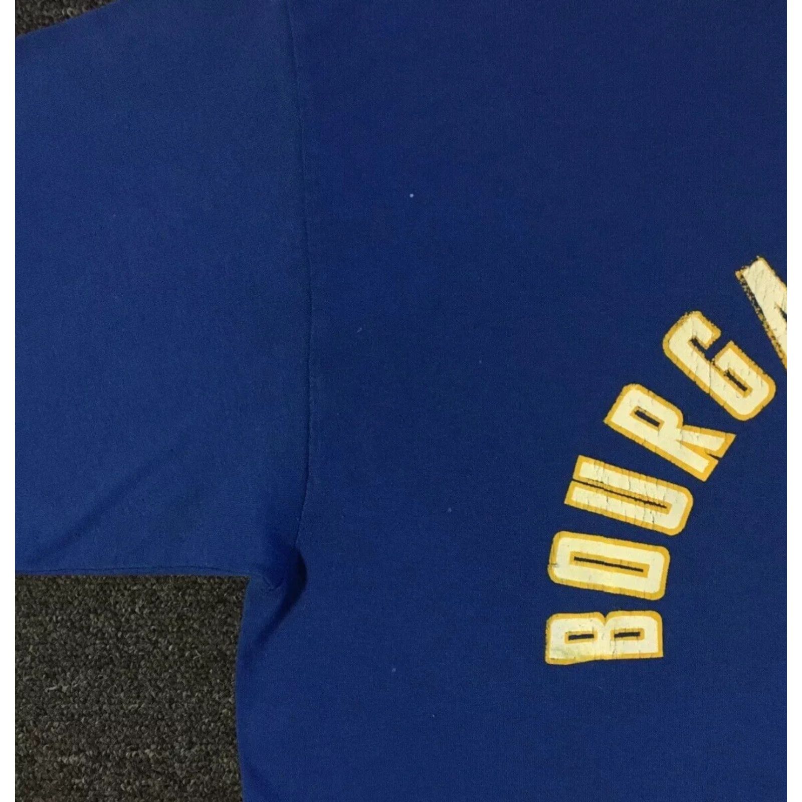 VINTAGE Bourgade Catholic School 90s Blue T-Shirt L Men Short Sleeve Distressed Track & Field PE Grunge 80s Animals University College USA USA