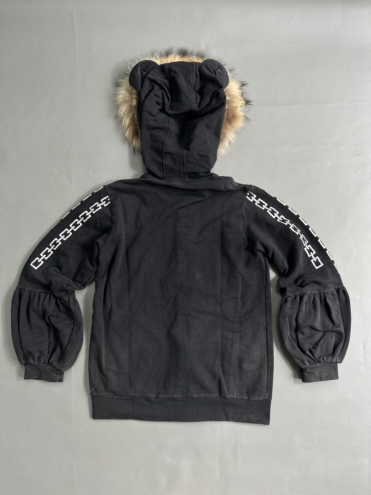 20471120 CRAZY FADED LOVE CHAIN FUR ZIP CAT HOODIE 2047 HYOMA STYLE Size US S / EU 44-46 / 1 - 2 Thumbnail