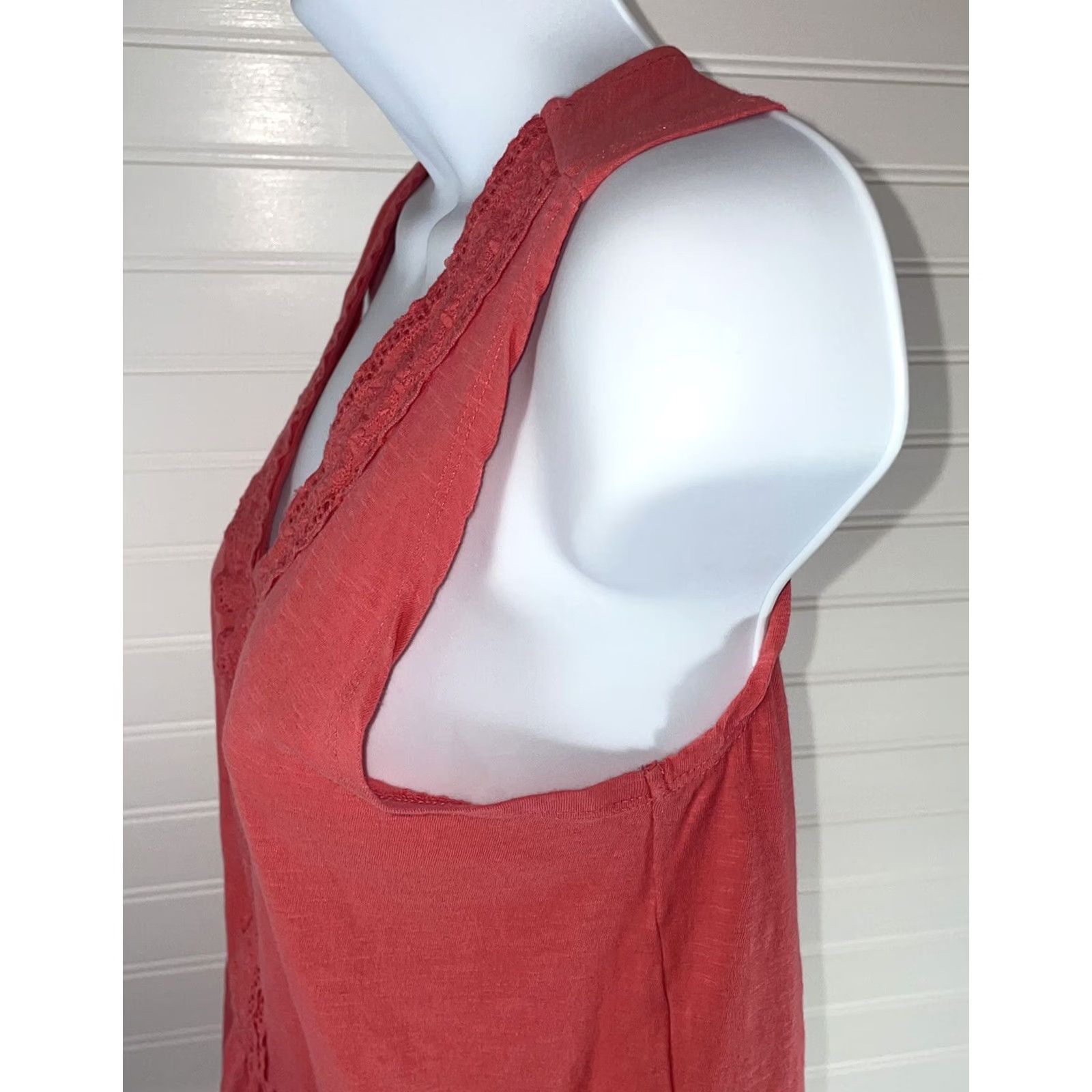 Loft VINTAGE? No. Loft Outlet XS Womens Top Sleeveless V Neck Coral Pink Blouse 528295 Corsage? Size XS / US 0-2 / IT 36-38 - 5 Thumbnail