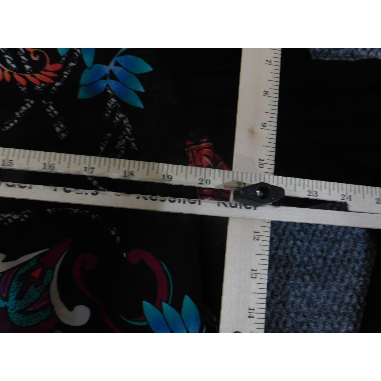 Vintage Chico's Blouse Shirt Womens XL Black Floral Chiffon Sheer Bell Sleeve Scoop Neck Pullover Casual Regular Summer Spring Designer Style Size XL / US 12-14 / IT 48-50 - 6 Thumbnail