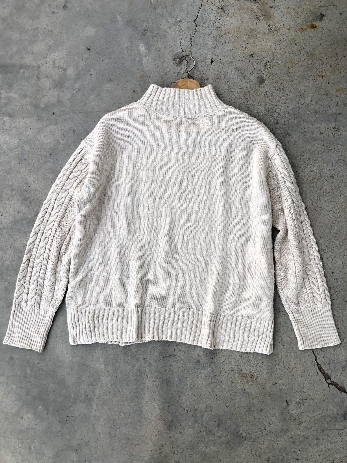 Aran Isles Knitwear × Homespun Knitwear × Japanese Brand Vintage Cable Knit Button Jumper Sweater Size US L / EU 52-54 / 3 - 9 Thumbnail