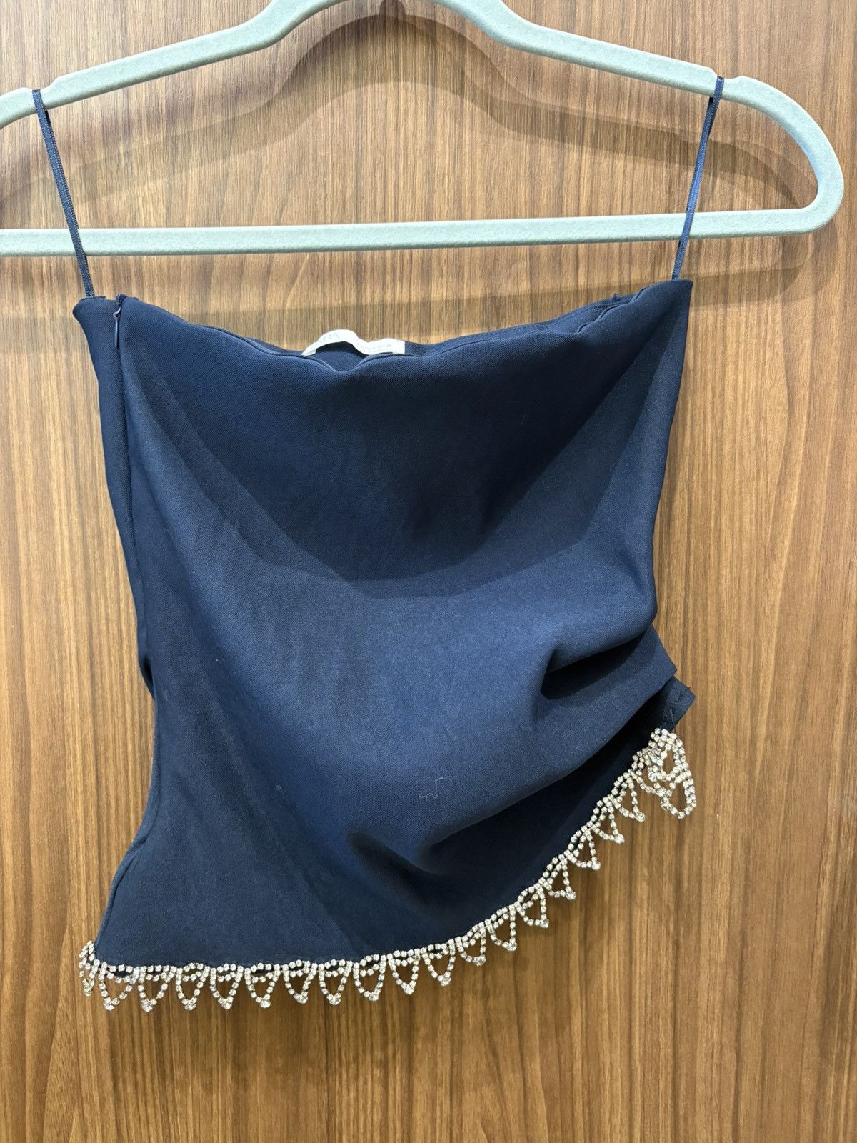 Zara small navy blue top with silver accents Size S / US 4 / IT 40 - 4 Thumbnail