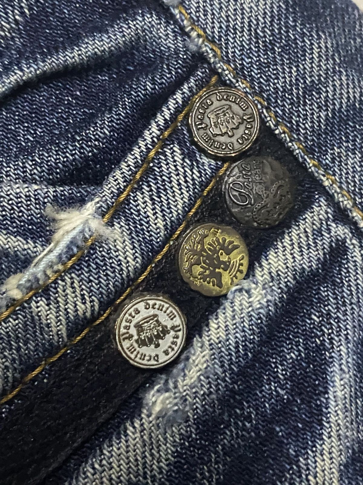 If Six Was Nine Pasta Denim Crazy Mud Wash Distressed Straight Fit Jeans Size US 29 - 14 Thumbnail