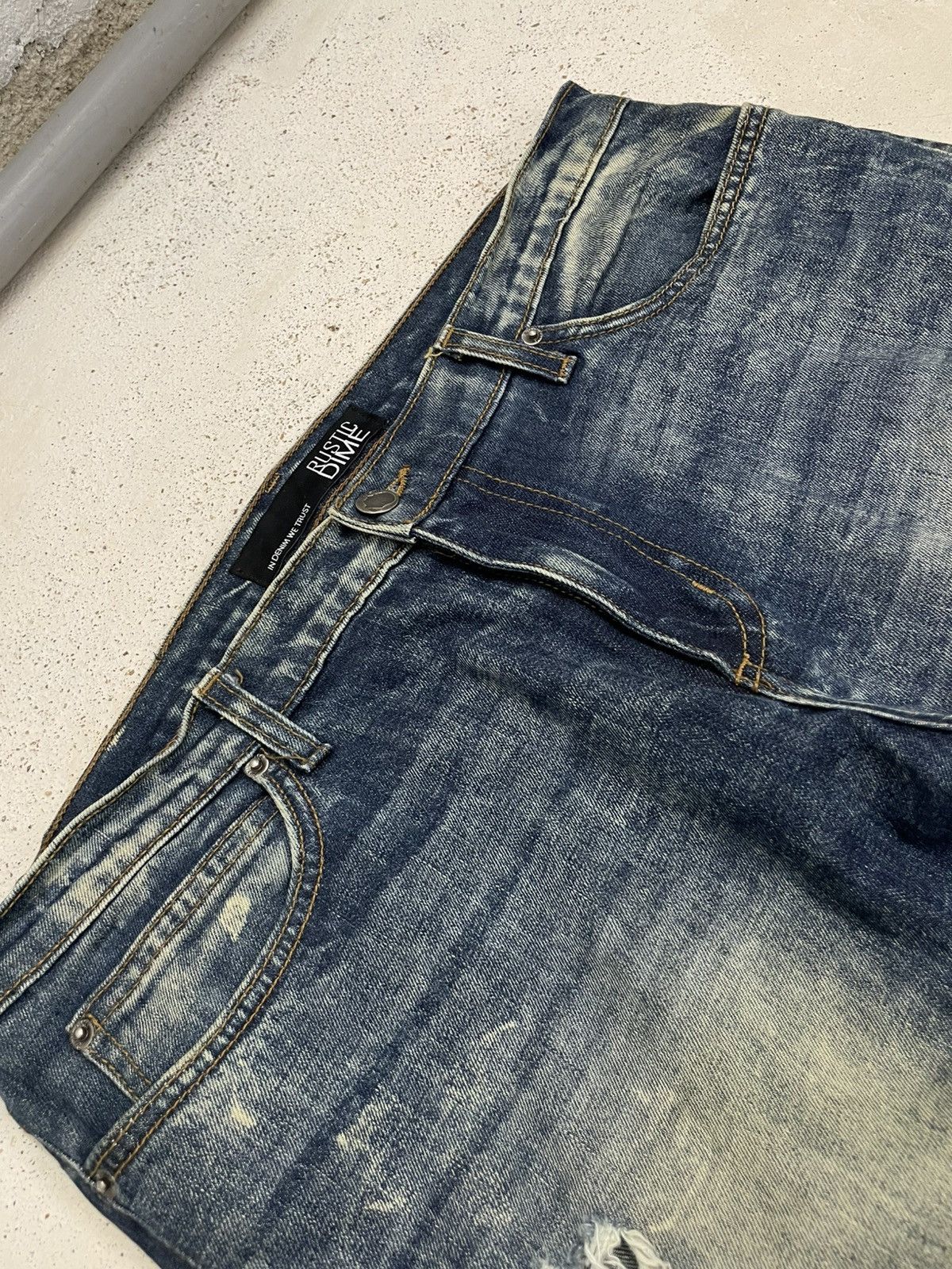 Other Rustic Dime Crazy Mudwash Distressed Biker Style Denim Pants Size US 34 / EU 50 - 10 Thumbnail