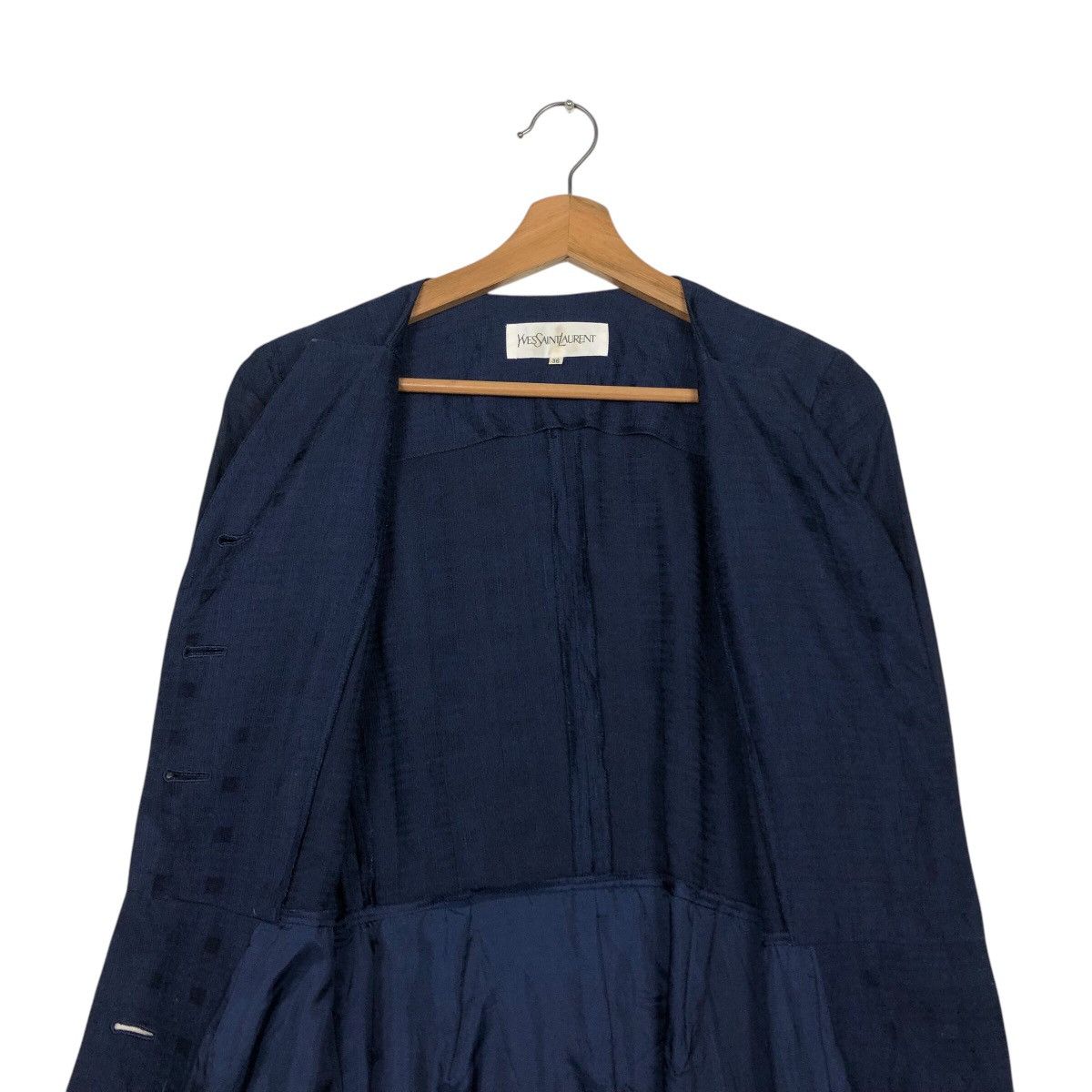 Designer × Yves Saint Laurent 📌Vintage Yves Saint Laurent Dress Rich Blue Size XS / US 0-2 / IT 36-38 - 16 Thumbnail