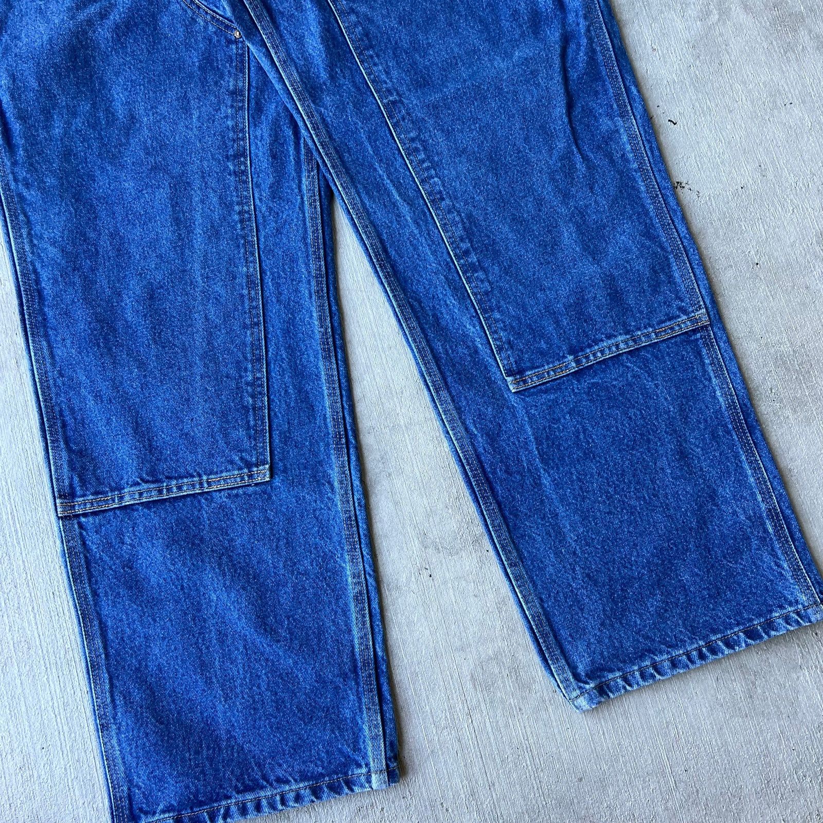 Carhartt × Vintage Carhartt blue denim jeans double knee work carpenter pants Size US 34 / EU 50 - 3 Thumbnail
