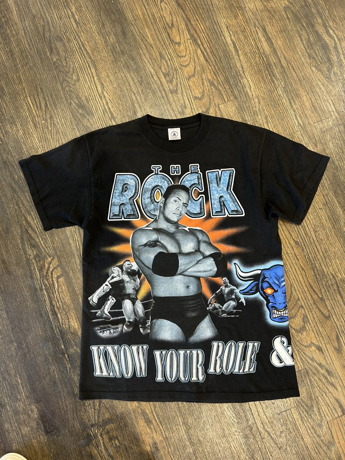 Vintage WWE THE ROCK RAP TEE Size US L / EU 52-54 / 3 - 1 Thumbnail