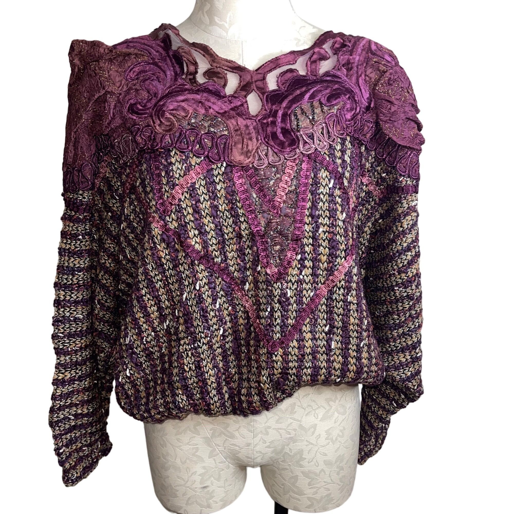 Vintage Vintage Womens Sweater Size Large Purple Size L / US 10 / IT 46 - 1 Thumbnail