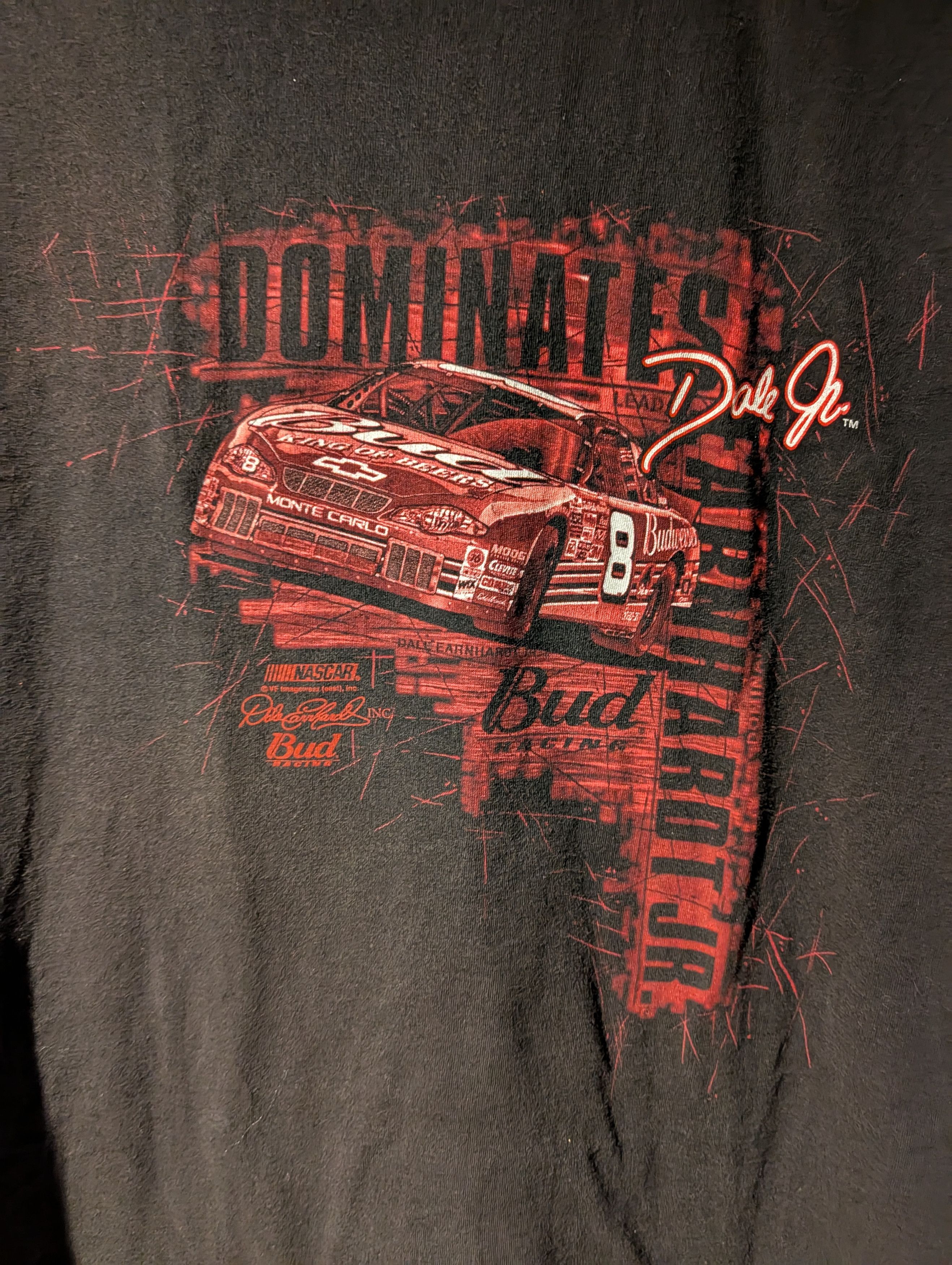 NASCAR Vintage 90s Dale Jr Nascar Racing Speedway Dominates T-Shirt Size US XL / EU 56 / 4 - 2 Thumbnail