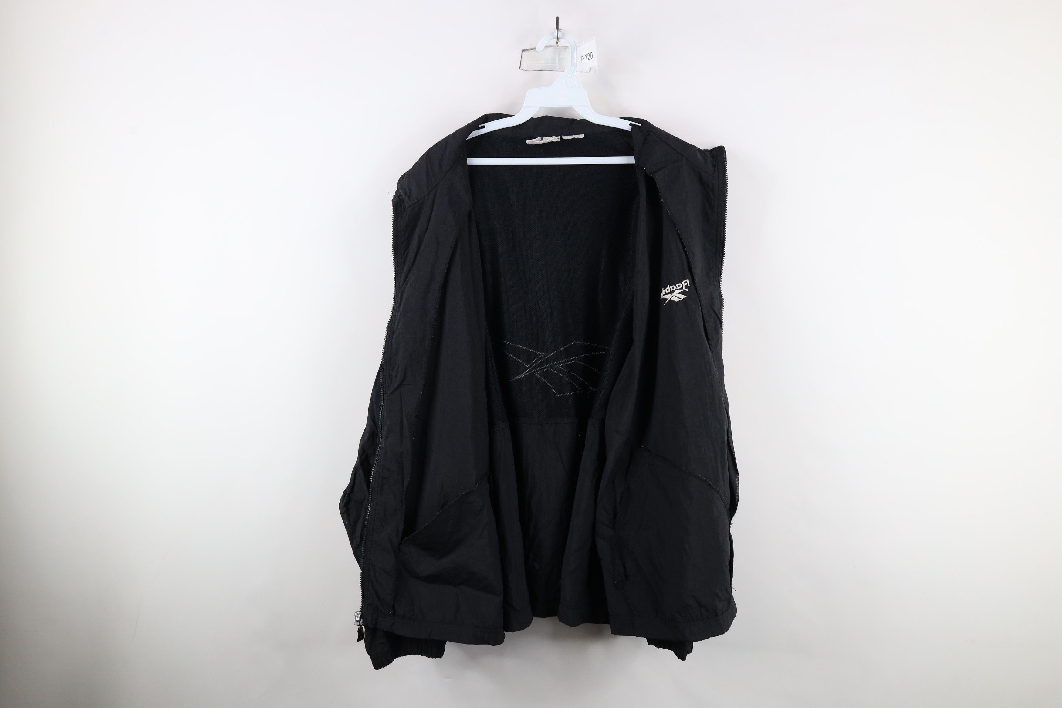 Reebok × Vintage Vintage 90s Reebok Out Full Zip Windbreaker Jacket Black Size US XXL / EU 58 / 5 - 8 Thumbnail