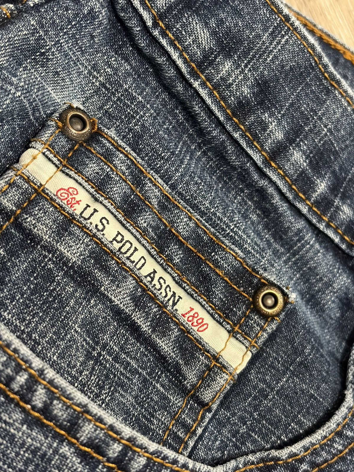 U.S. Polo Assn. U.S. Polo Assn Jeans Mens Straight Embroidered Flag Wide Leg Size US 38 / EU 54 - 9 Thumbnail