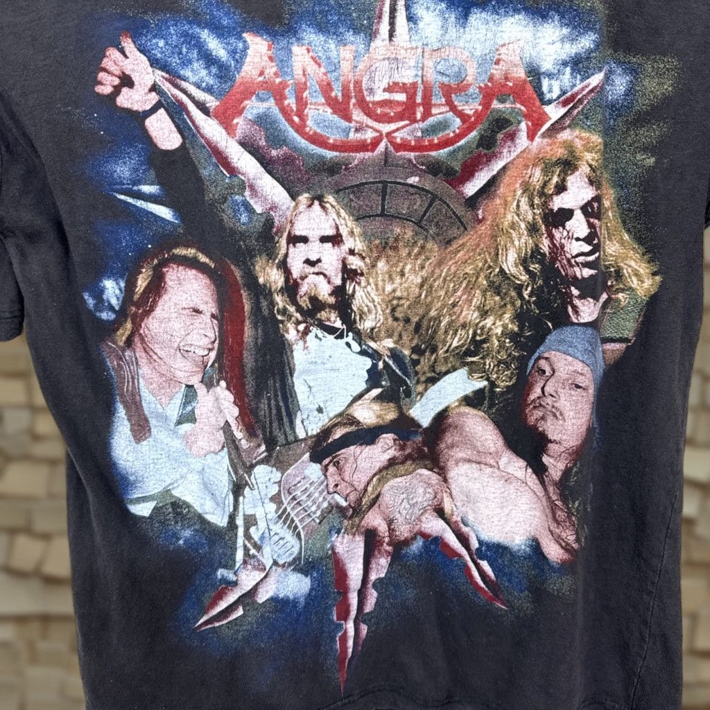 Vintage VINTAGE Angra Band T-Shirt Men Medium 90s Rock Metal Black Short Sleeve Crew Neck Logo Tee Size US M / EU 48-50 / 2 - 1 Thumbnail