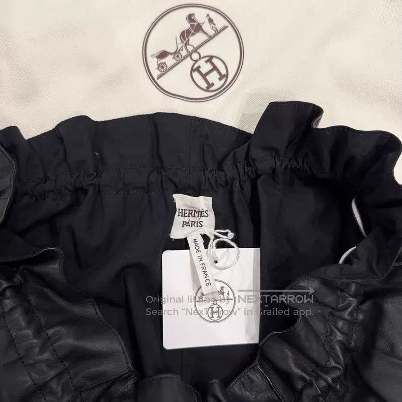 Hermes Hermes Black Flower Bud Leather Short Pants Size 25" / US 0 / IT 36 - 4 Thumbnail