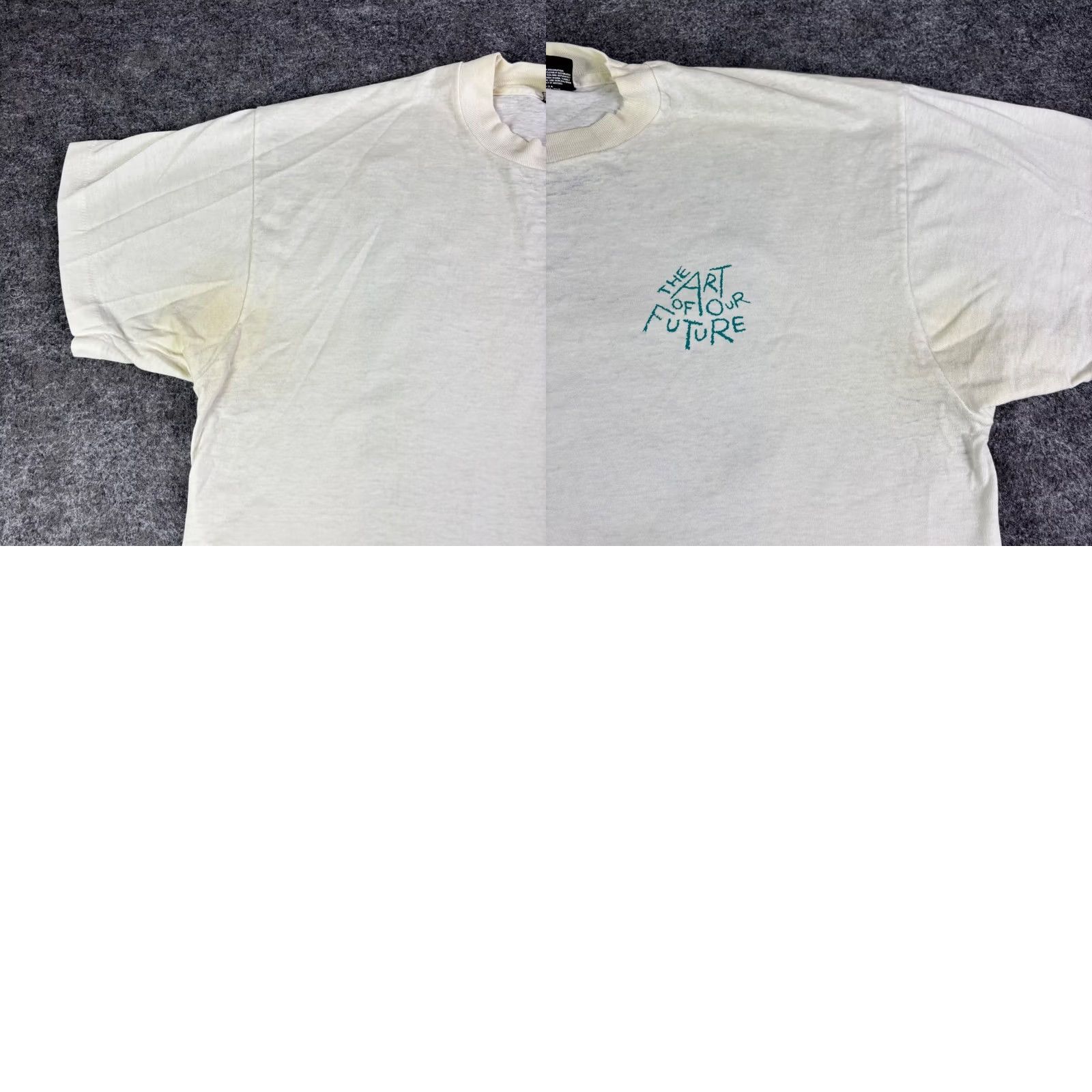 Fruit Of The Loom VINTAGE 1994 One World One Chance T-Shirt XL White Earth Day Single Stitch USA Shirt Unisex Men Women Size US XL / EU 56 / 4 - 9 Thumbnail