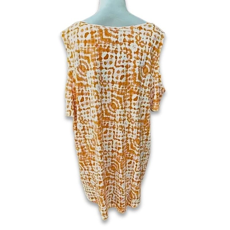 Other JM Collection Blouse Cold Shoulder Tie-Dye Orange 4X NWT Size 4XL / US 24-26 - 6 Thumbnail