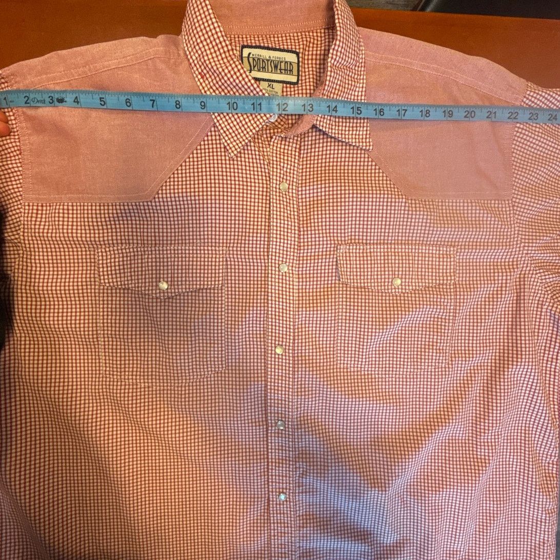 Other Merrill & Forbes Western Pearl Snap Gingham Shirt Red XL Size US XL / EU 56 / 4 - 6 Thumbnail
