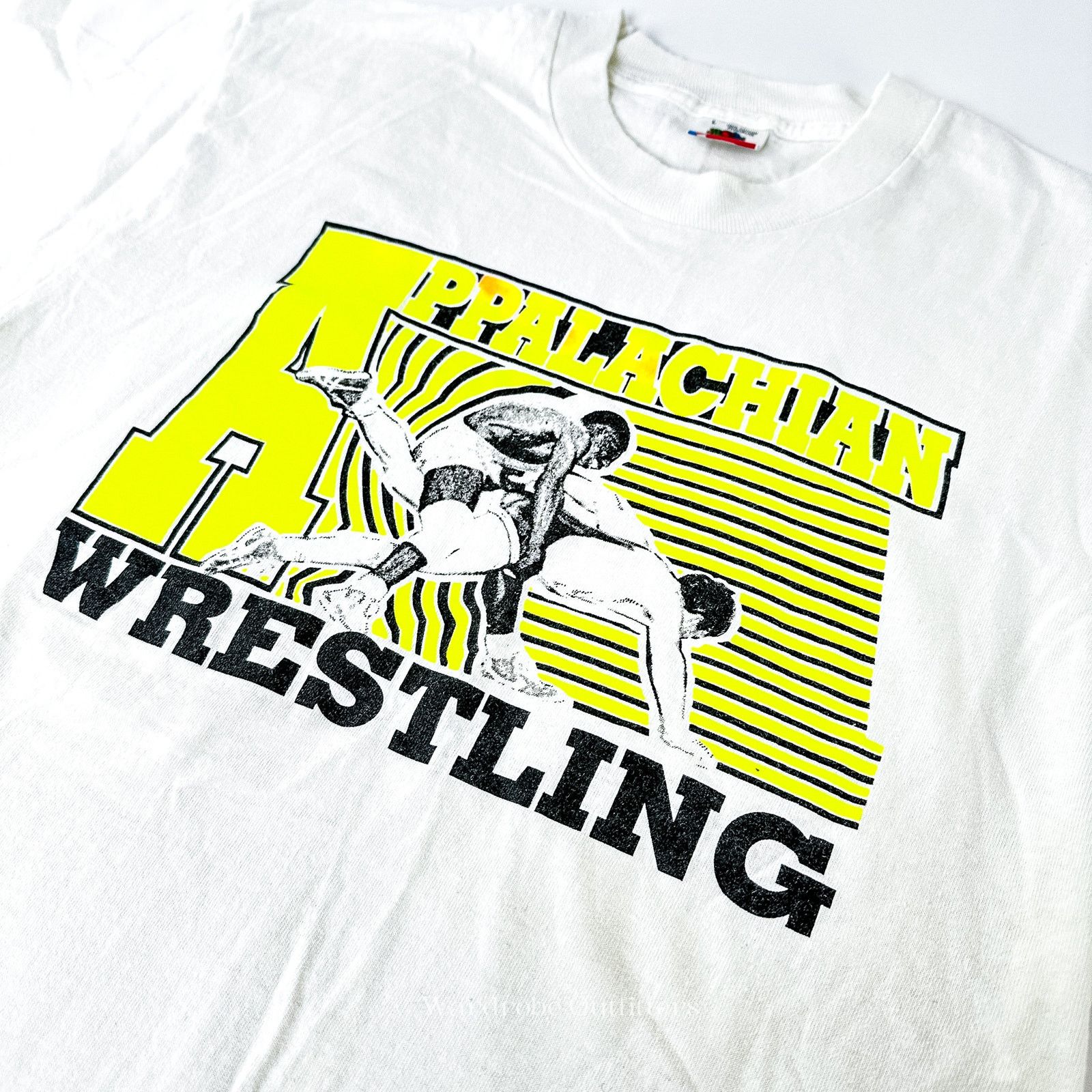 Vintage Vintage 90s Appalachian Wrestling Single Stitch Tee Shirt Size US L / EU 52-54 / 3 - 1 Thumbnail