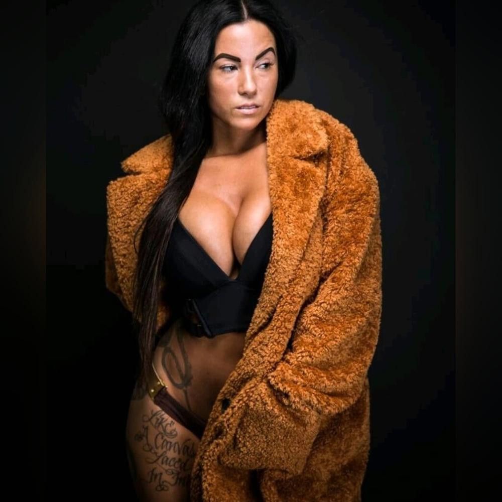 Designer Ginger Rust |HALOGEN x ATLANTIC-PACIFIC| Teddy Longline Coat Size M / US 6-8 / IT 42-44 - 4 Thumbnail