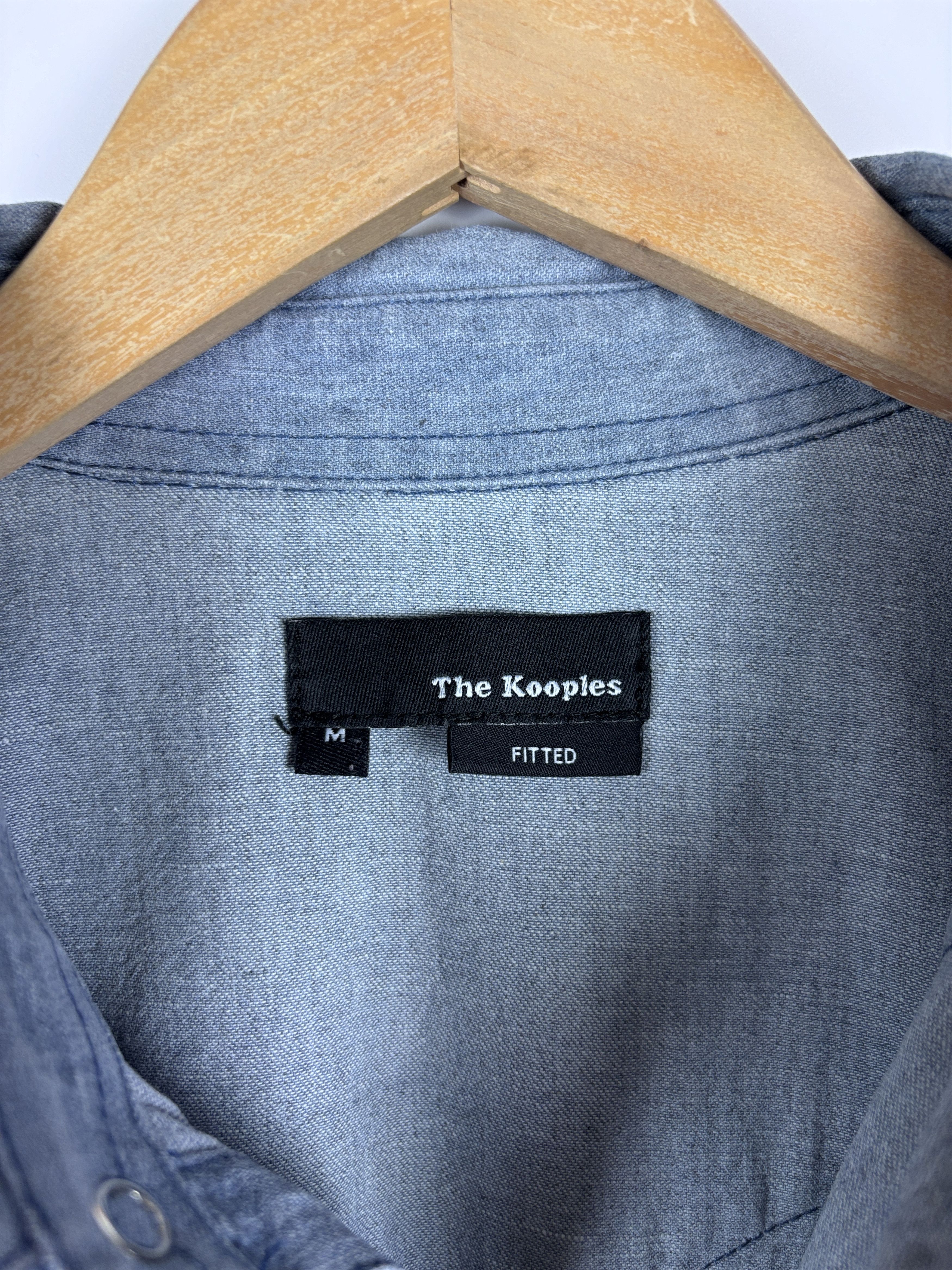 The Kooples The Kooples Fitted Long Sleeve Pearl Snap Denim Shirt M Size US M / EU 48-50 / 2 - 7 Thumbnail
