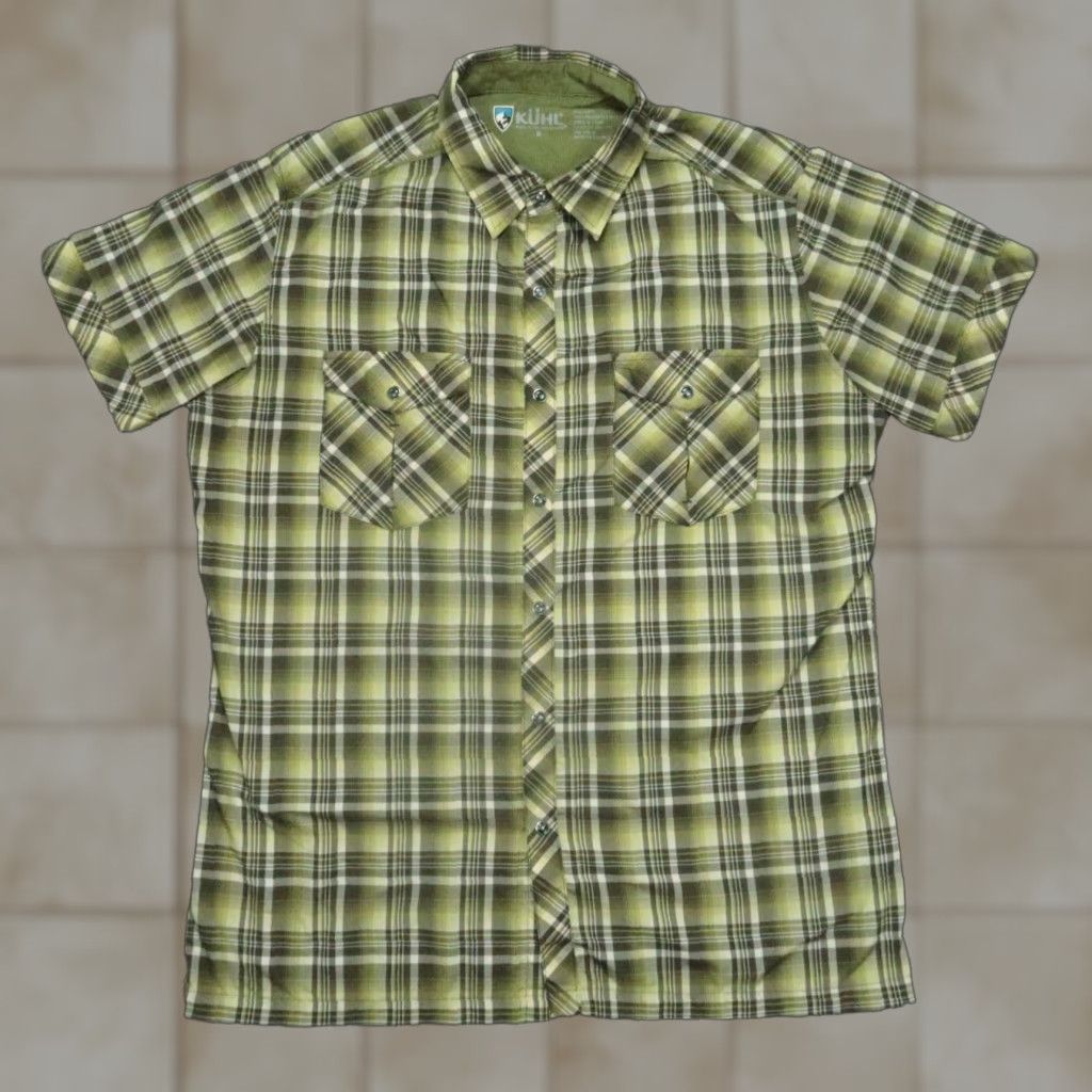 Vintage Kuhl Shirt Mens Medium Green Plaid SS Short Sleeve Pearl Snap Western Eluxur Size US M / EU 48-50 / 2 - 1 Thumbnail