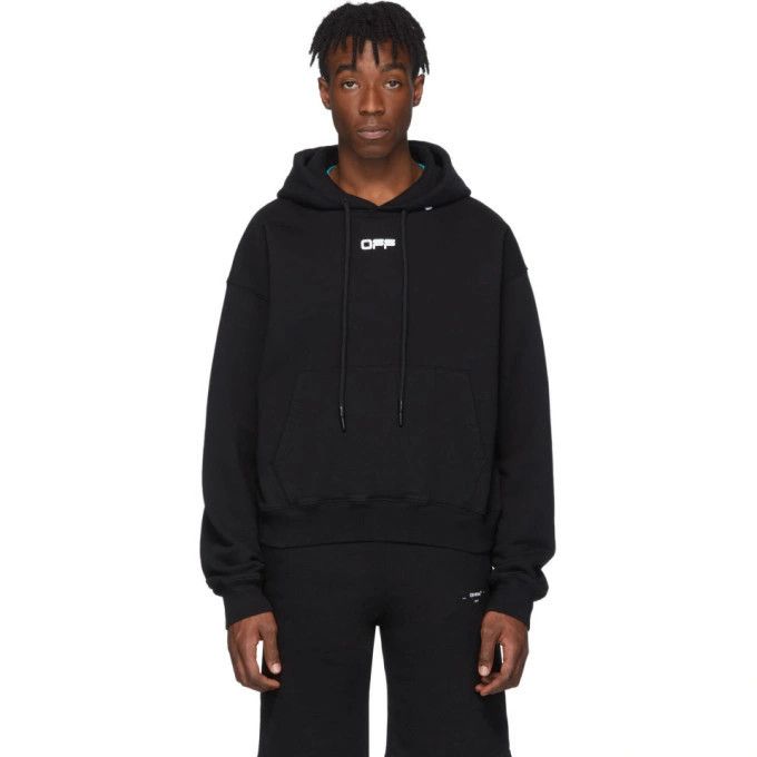 Off-White Black Wavy Line Logo Oversized Hoodie Size US M / EU 48-50 / 2 - 3 Thumbnail