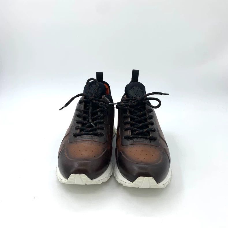 Louis Vuitton Louis Vuitton Dark brown round-toe leather lace-up sneaker Size US 7.5 / EU 40-41 - 3 Thumbnail