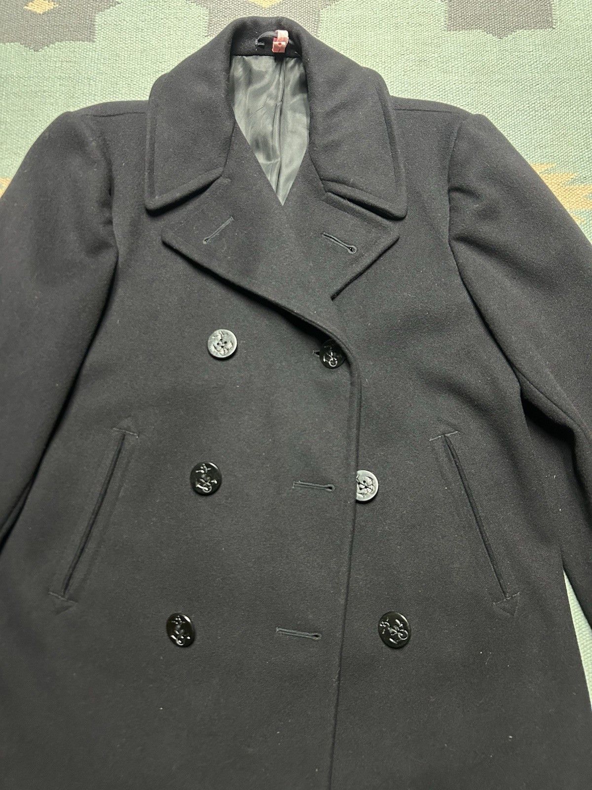 Vintage Vtg 1940s US Navy wool pea coat USN WW2 deck jacket 38 S/M Size US S / EU 44-46 / 1 - 2 Thumbnail