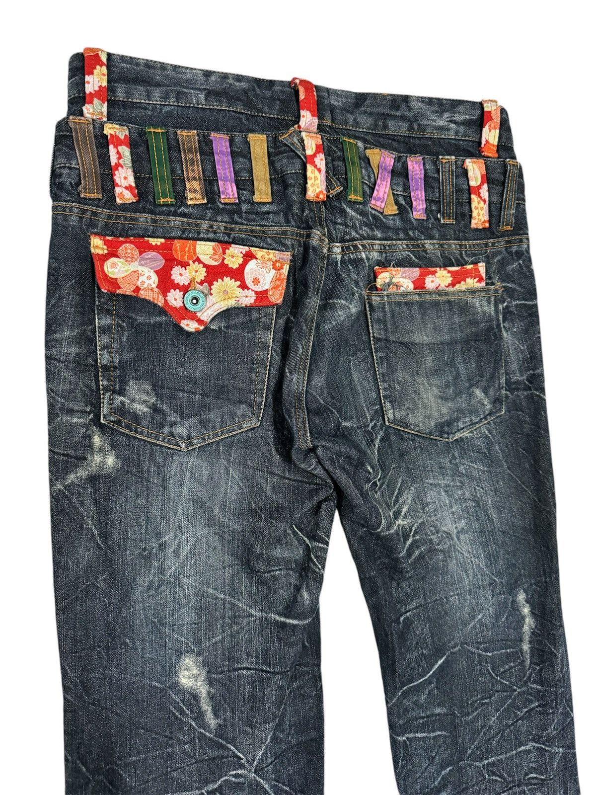 Japanese Brand Avant Garde Nylaus Clothing Double Waist Flare Denim Size US 33 - 4 Thumbnail