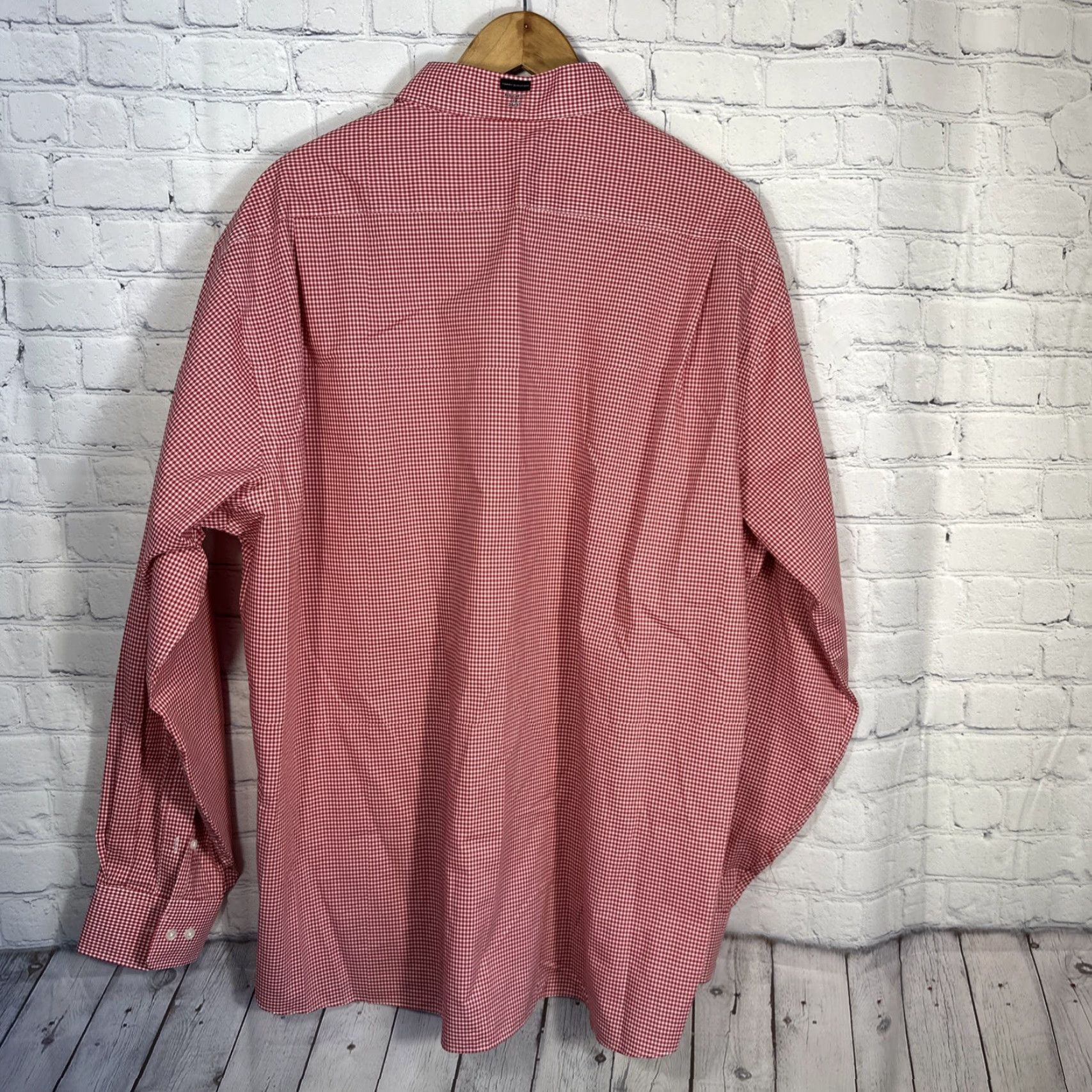 Tommy Hilfiger **Tommy Hilfiger Men's Regular Fit Red Gingham Dress Shirt 18** User: **Tommy Hilfiger Men's Red Gingham Regular Fit Dress Shirt 18** Size 48R - 6 Thumbnail